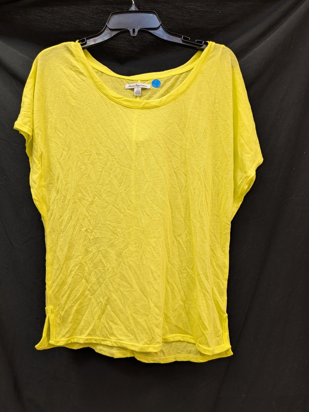 American Eagle Outfitters Neon Yellow Scoop Neck Short Sleeve Tee